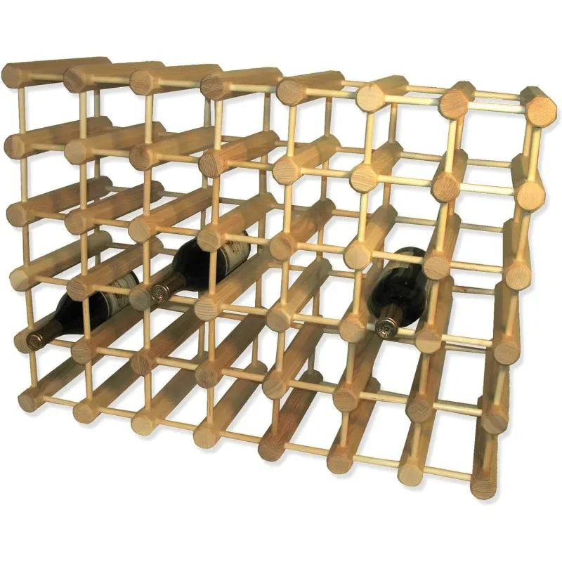 40-bottle wood wine rack stackable storage for cellar/kitchen sturdy modern design with natural pins - united states