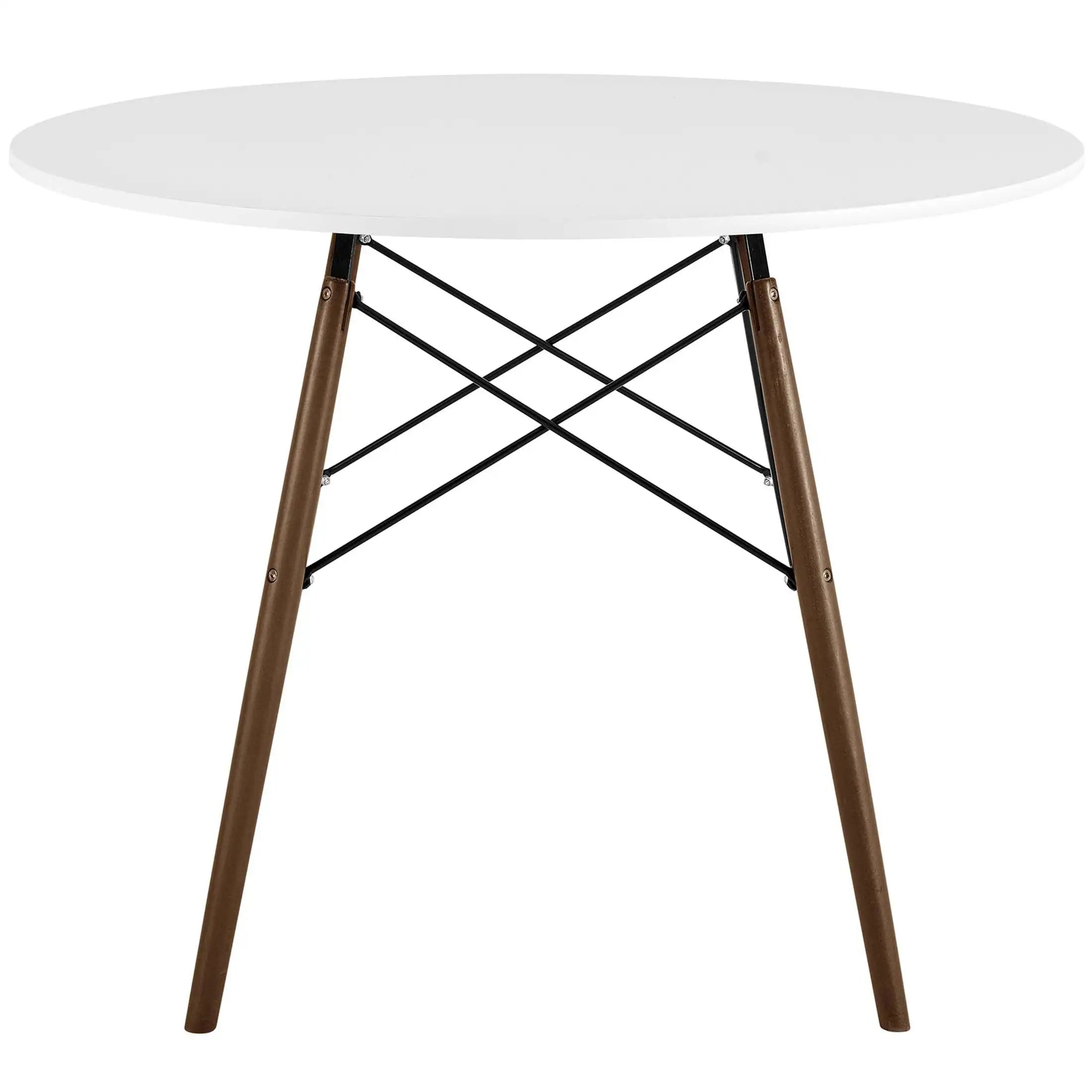 39inch round wood dining table white and brown color for indoor - united states / white