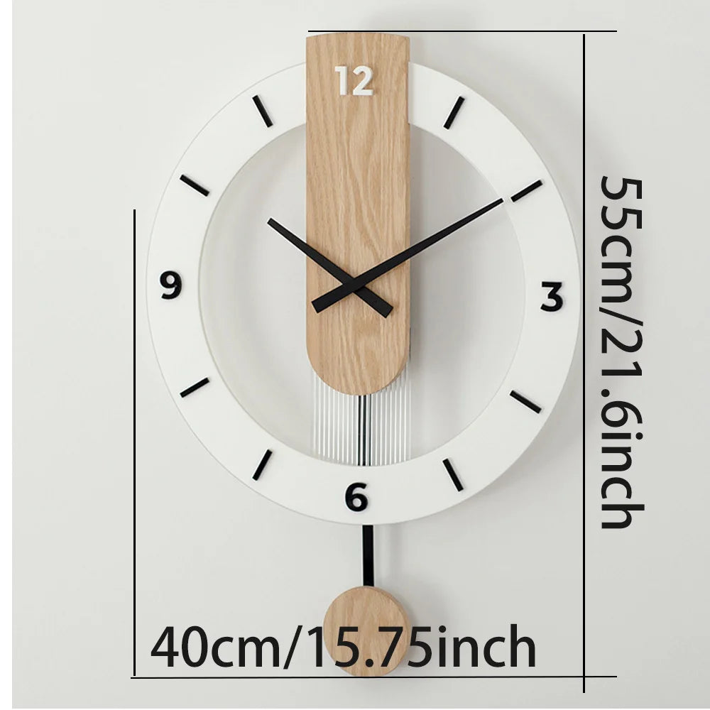 A minimalist style wall clock with no ticking sound 15.75 inches suitable for living rooms bedrooms dining and office