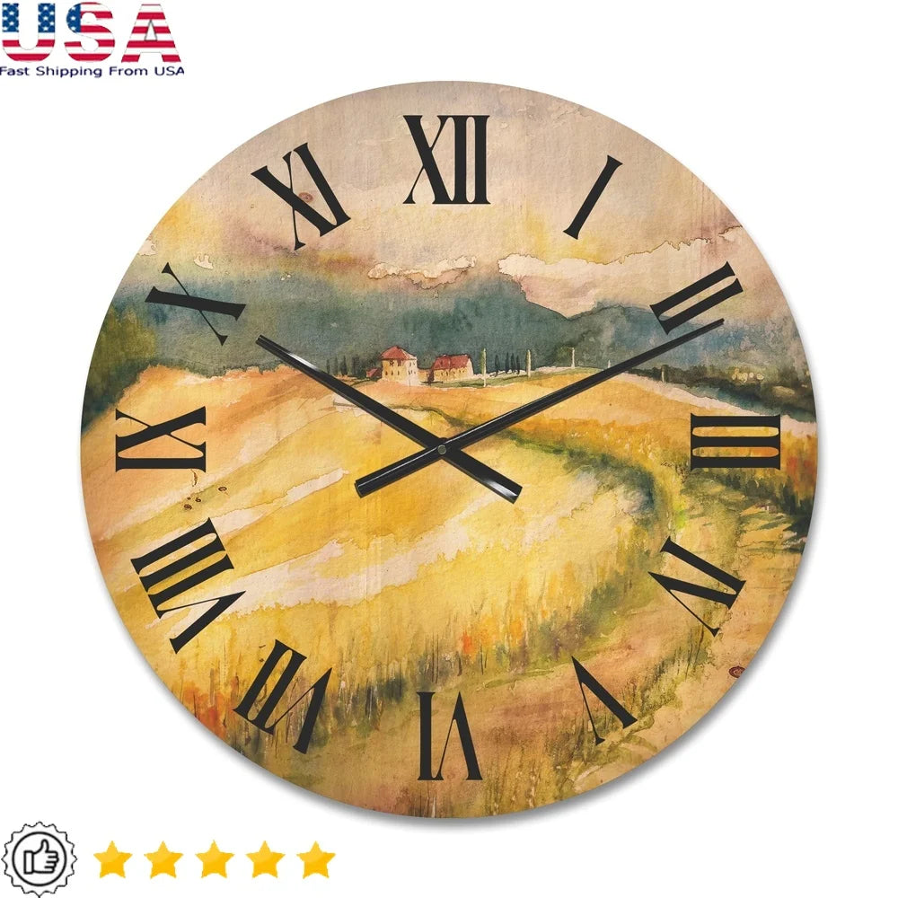 country-wood-wall-clock-rustic-decor-natural-pine-clock-artwork-ready-to-hang-includes-battery-unique-home-accent