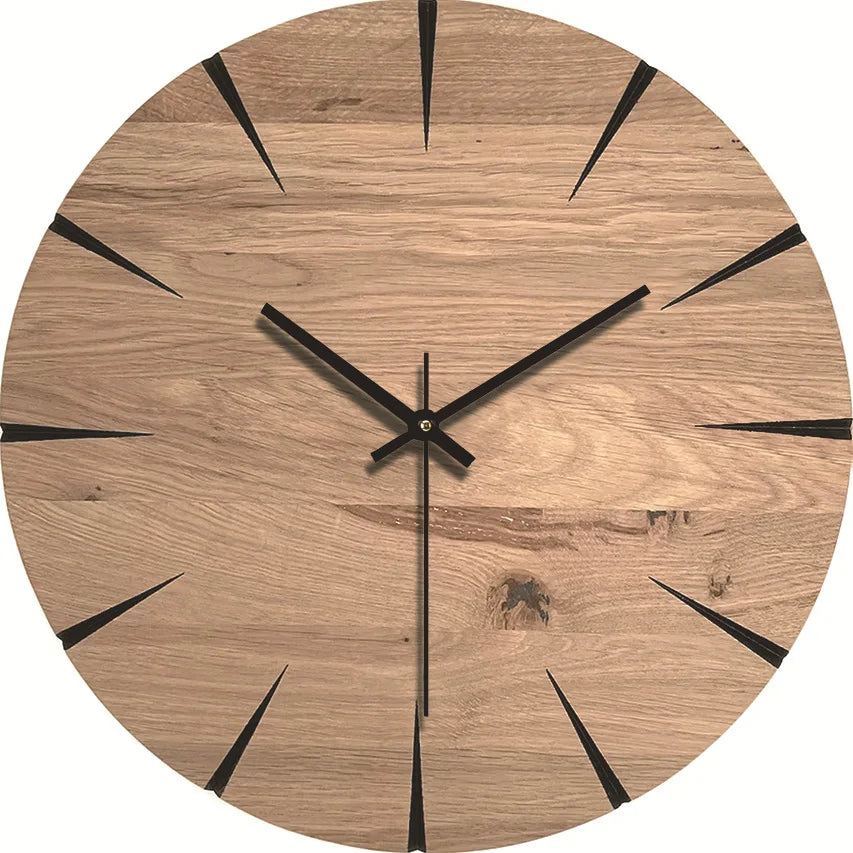 Wood grain wall clock transparent minimalist design hanging silent living room office art watch home decor hororloge