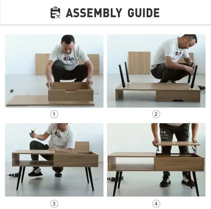 Coffee table 39’’ lift top with hidden compartment small wooden center for home living room natural - united states