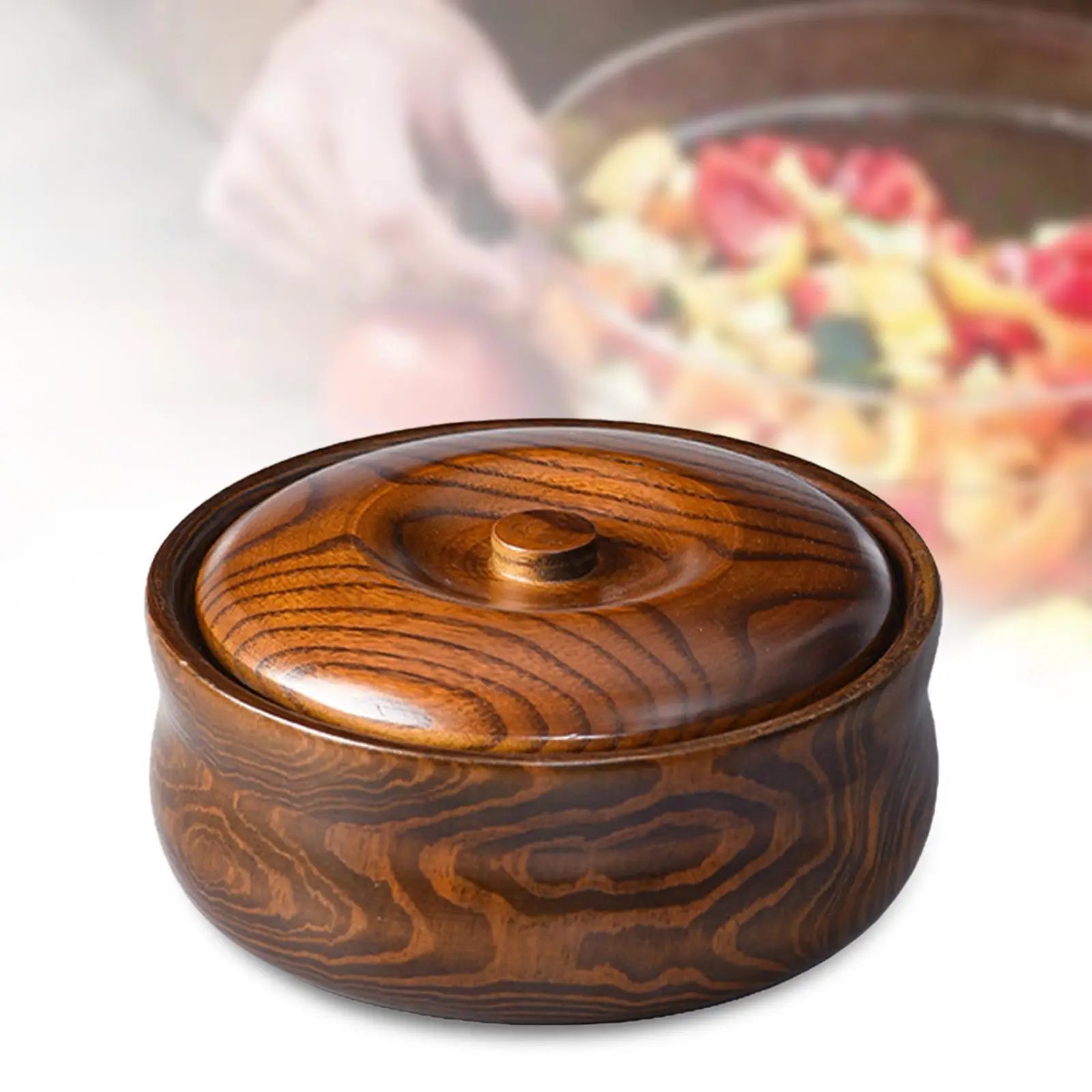 Wooden bowl ramen for kitchen solid wood durable soup decorative container home decoration storage serving - 20cmx7.5cm