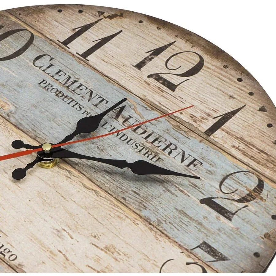 12 inch silent vintage wooden round wall clock arabic numerals rtic chic style home decor victo - united states