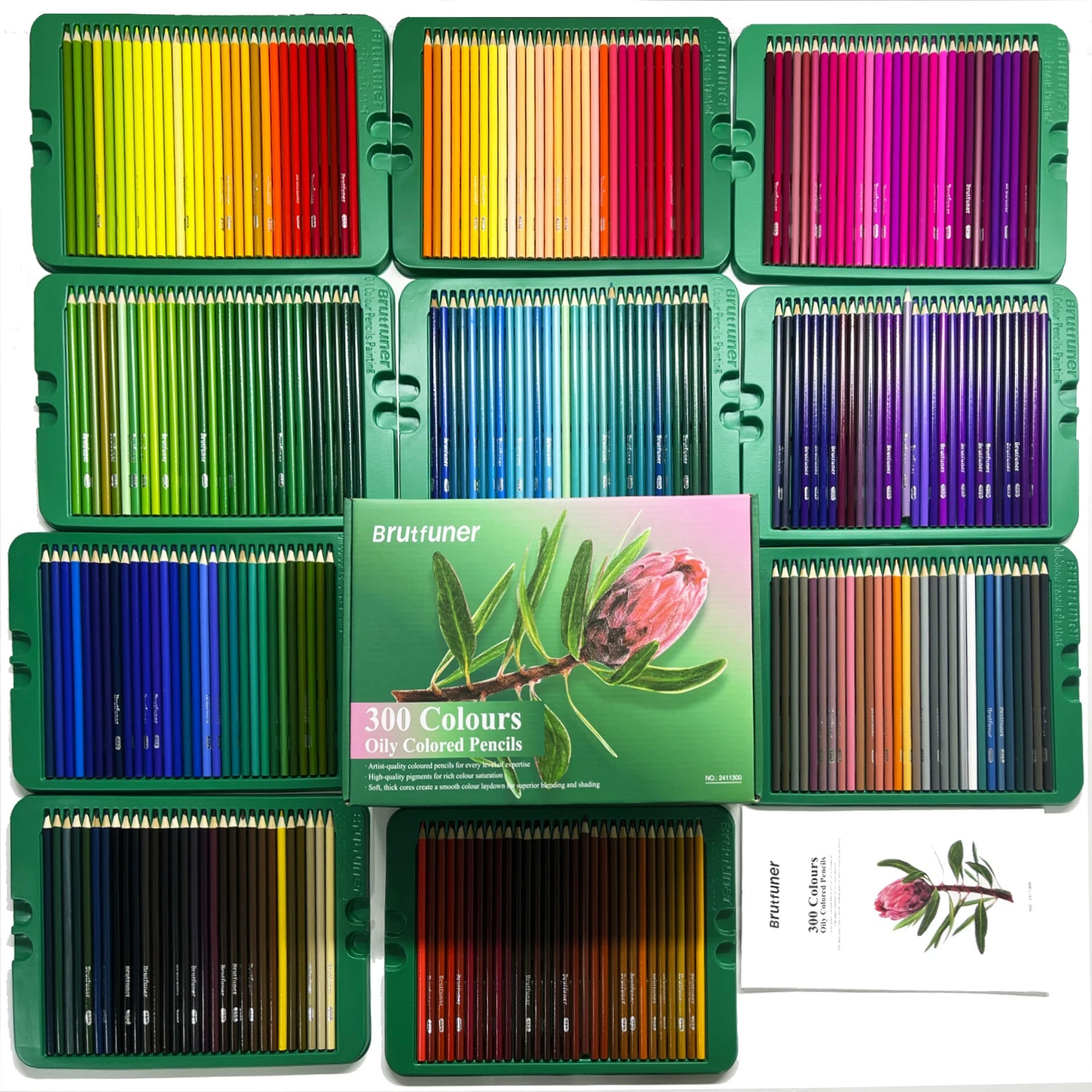 300 colored pencils set oil-based rich & vibrant colors drawing for coloring blending and layering books adult - colors