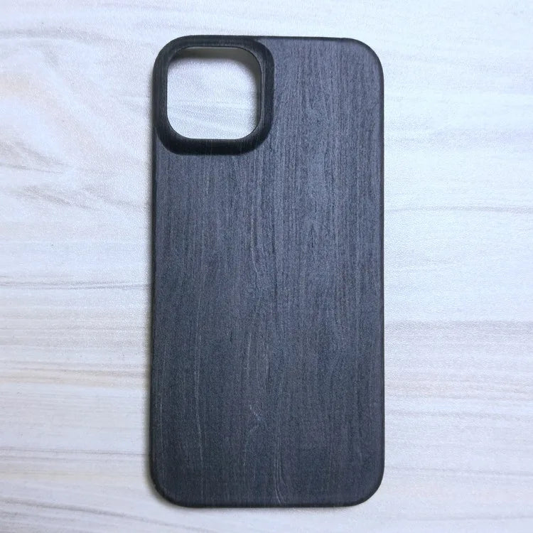 For iphone 16 pro walnut cherry wood rosewood bamboo wooden back cover phone case 14 15 max 16plus - black ice