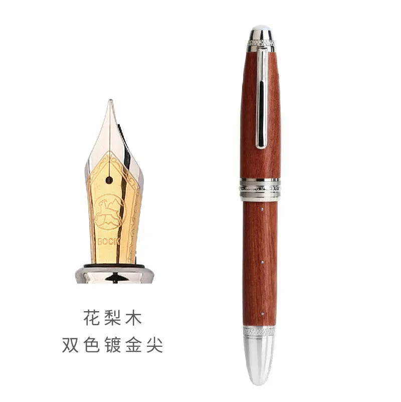 Handmade majohn m1000 wood fountain pen bock nib rivet pearl top office school supplies stationery writing