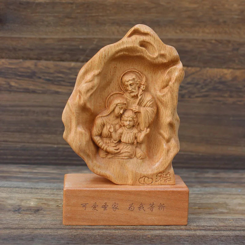 Solid wood carving of our lady god saint joseph statues catholic christ jesus ornament home decor crafts church suppli