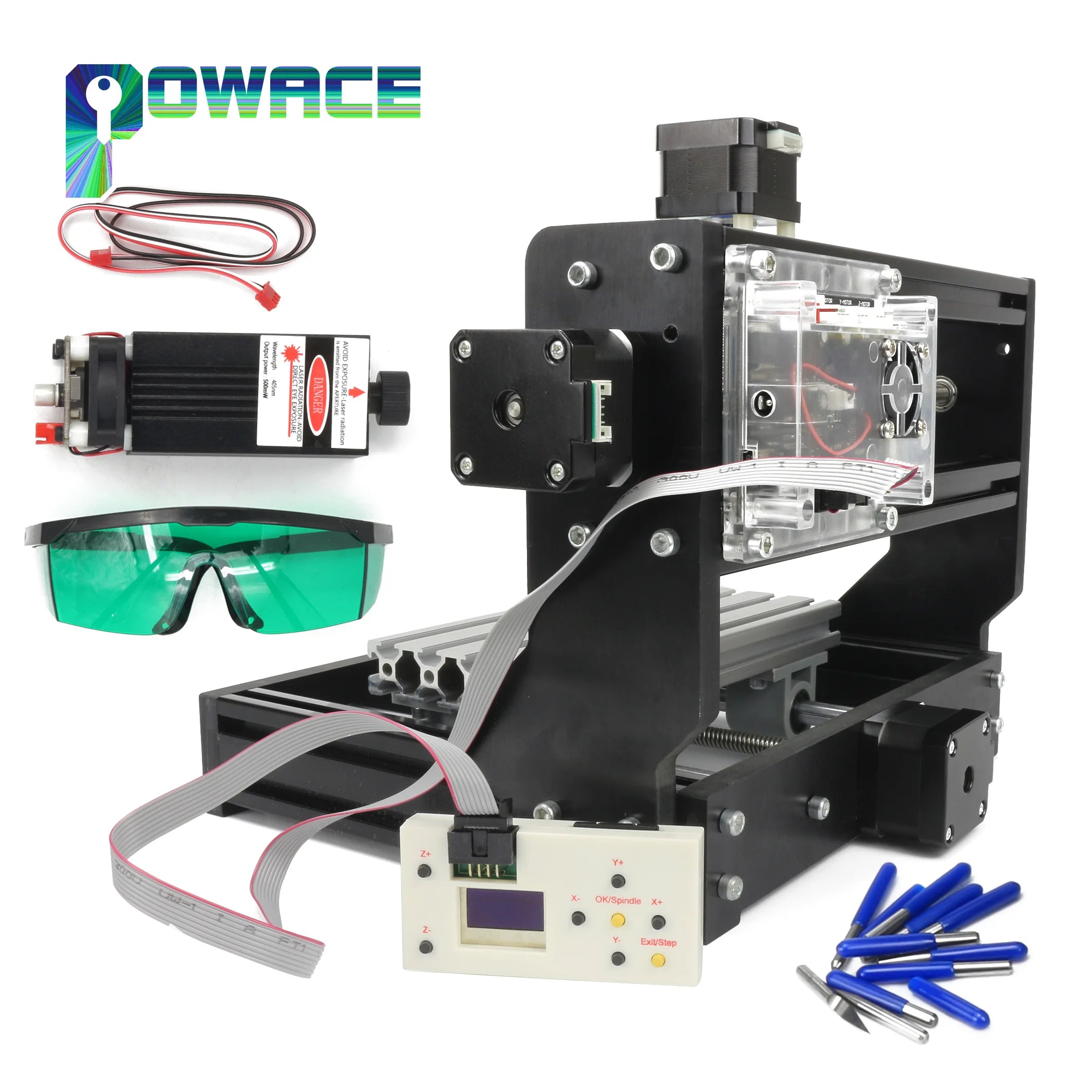 【eu us bz】diy mini 1610 pro 3 axis cnc laser router milling woodworking machine + offline controller