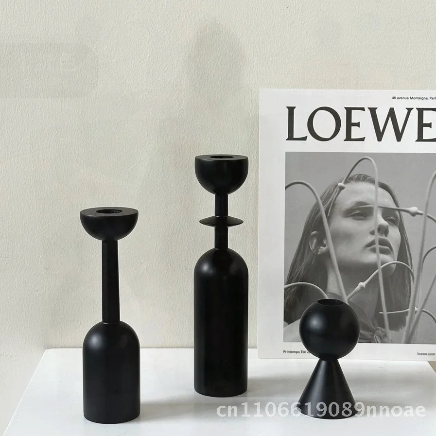 Luxury french style wooden candle holder vintage high-end home living room decoration multi-size options available