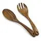 Leeseph wooden salad bowls food containers acacia woodensoup bowl fruit household kitchen cutlery basin - 2pcs spoon