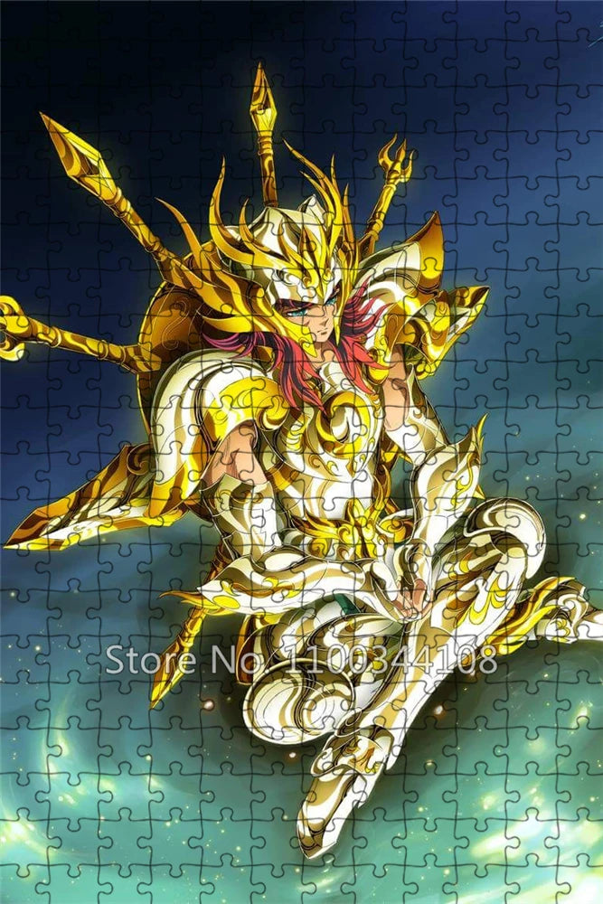Saint seiya puzzle japanese anime knights of the zodiac 300/500/1000 jigsaw puzzles children’s educational toys family