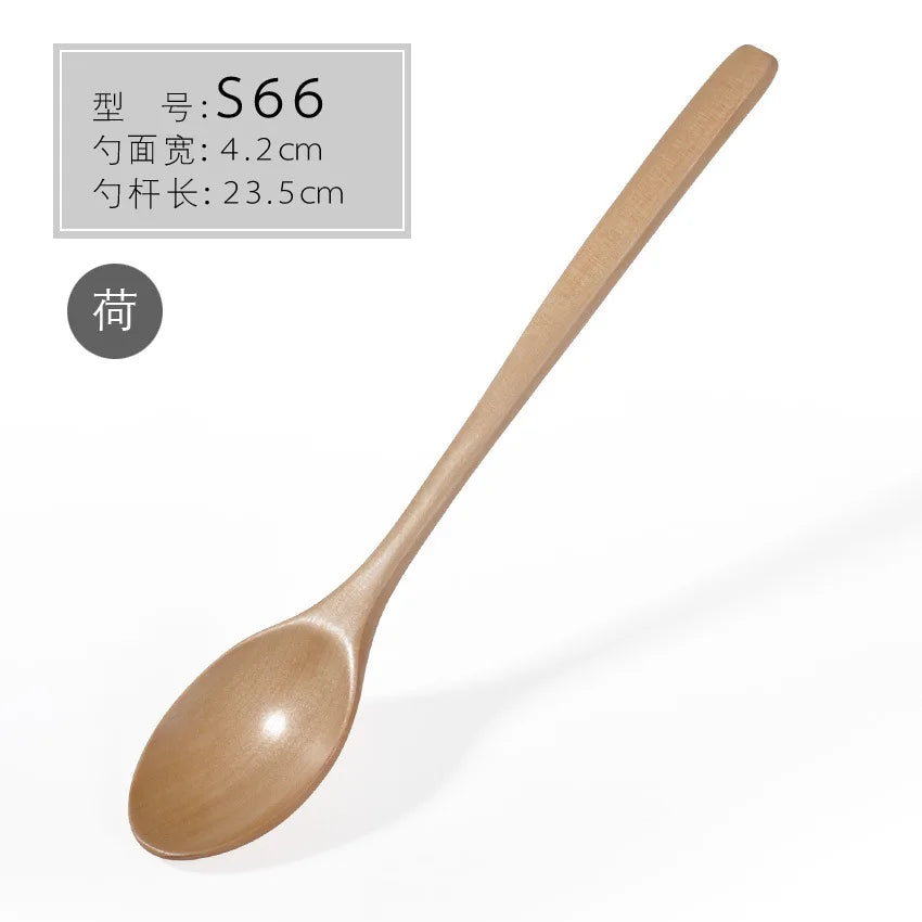 1pc wooden spoon tableware kitchen cooking utensil tools soup tea catering tool coffee teaspoon honey - 2