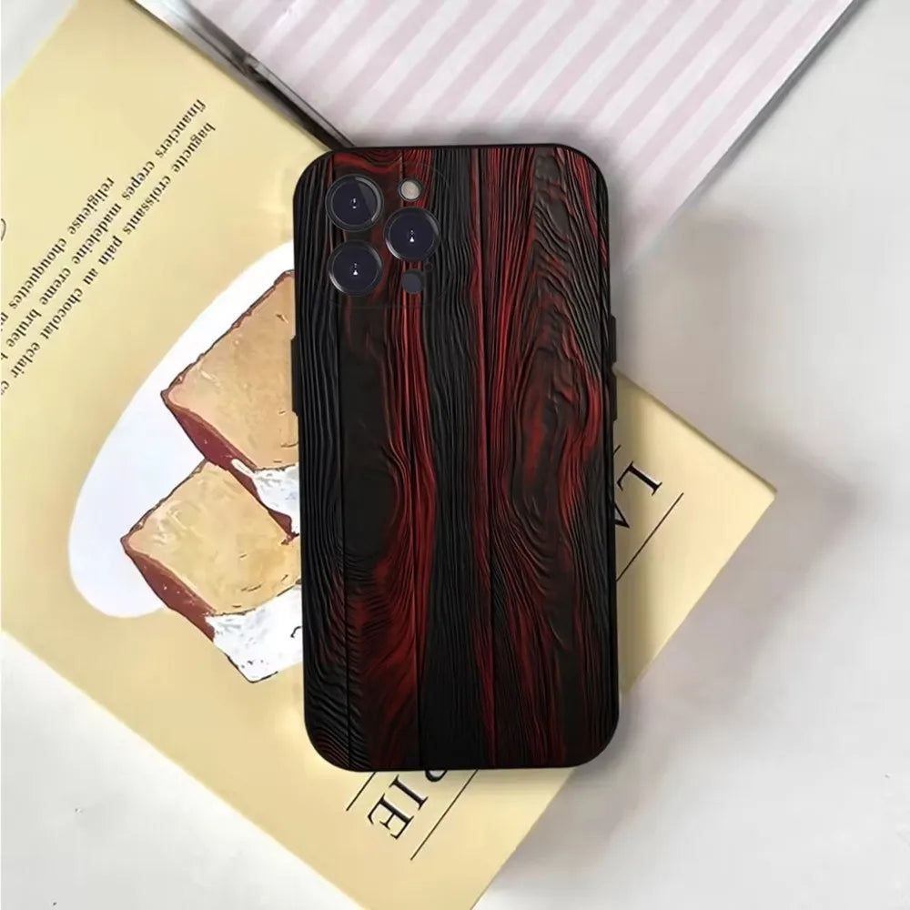 Natural wood phone case for iphone 16,15,14,13,12,11,pro,x,xs,max,xr,plus,mini soft black cover - z7 / iphone15promax