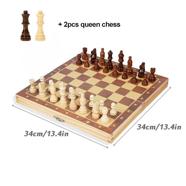 International chess 24cm-39cm 4 size optional wooden toy educational brain training folding board game for children