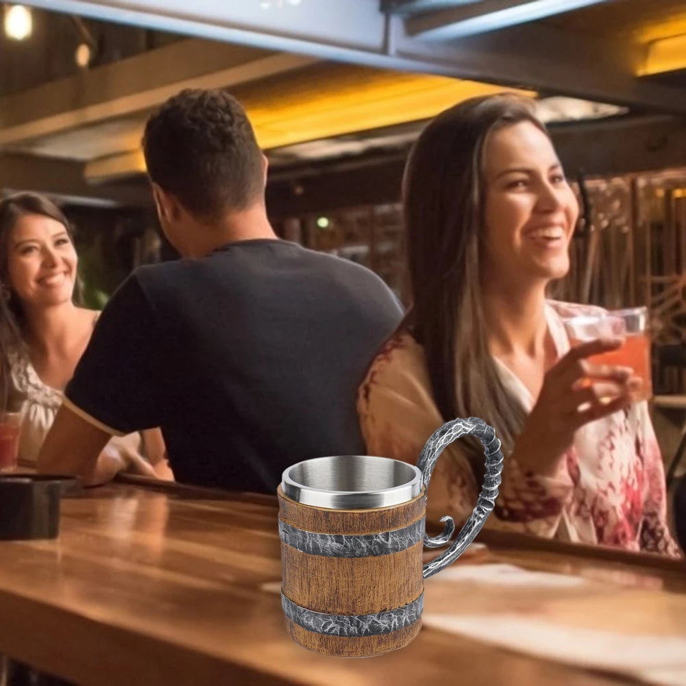 simulation-wooden-barrel-mug-double-wall-heat-insulated-cup-creative-resin-stainless-steel-retro-for-home-ornament