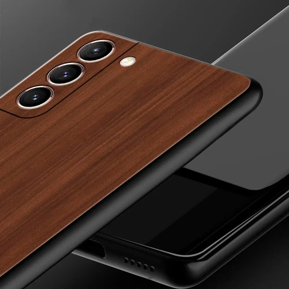 Carved wood case for samsung galaxy s22 s21 s20 ultra fe 5g s24 s9 s10 plus s23 s10e silicone phone cover shell black