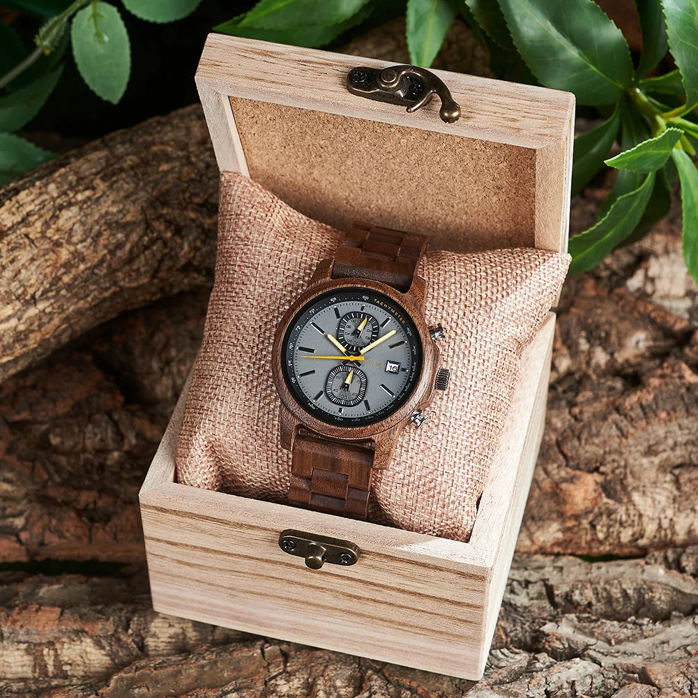 Bobo bird wood watch men luxury timepieces chronograph auto date male quartz wristwatches great gift for custom