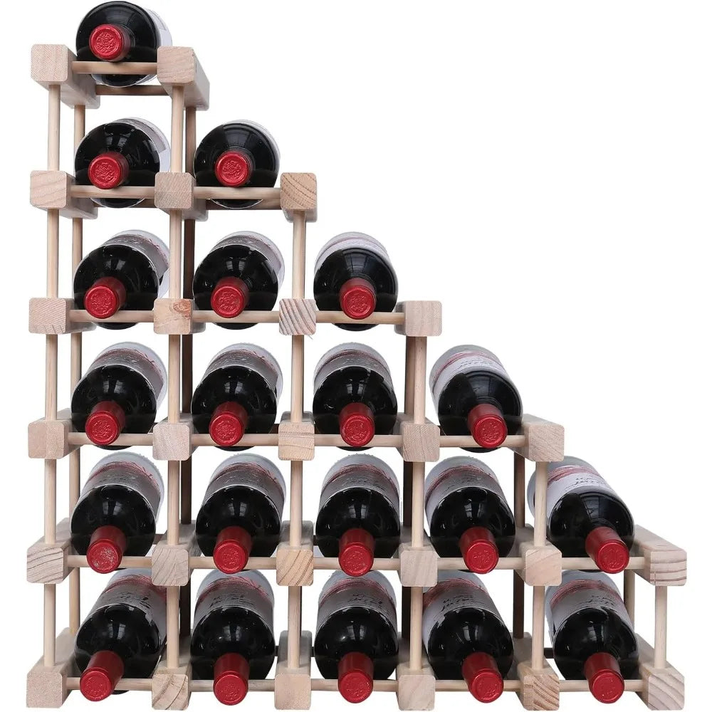 Compact stackable wooden wine cabinet for countertop with floor standing option holds 20 bottles - united states / rack