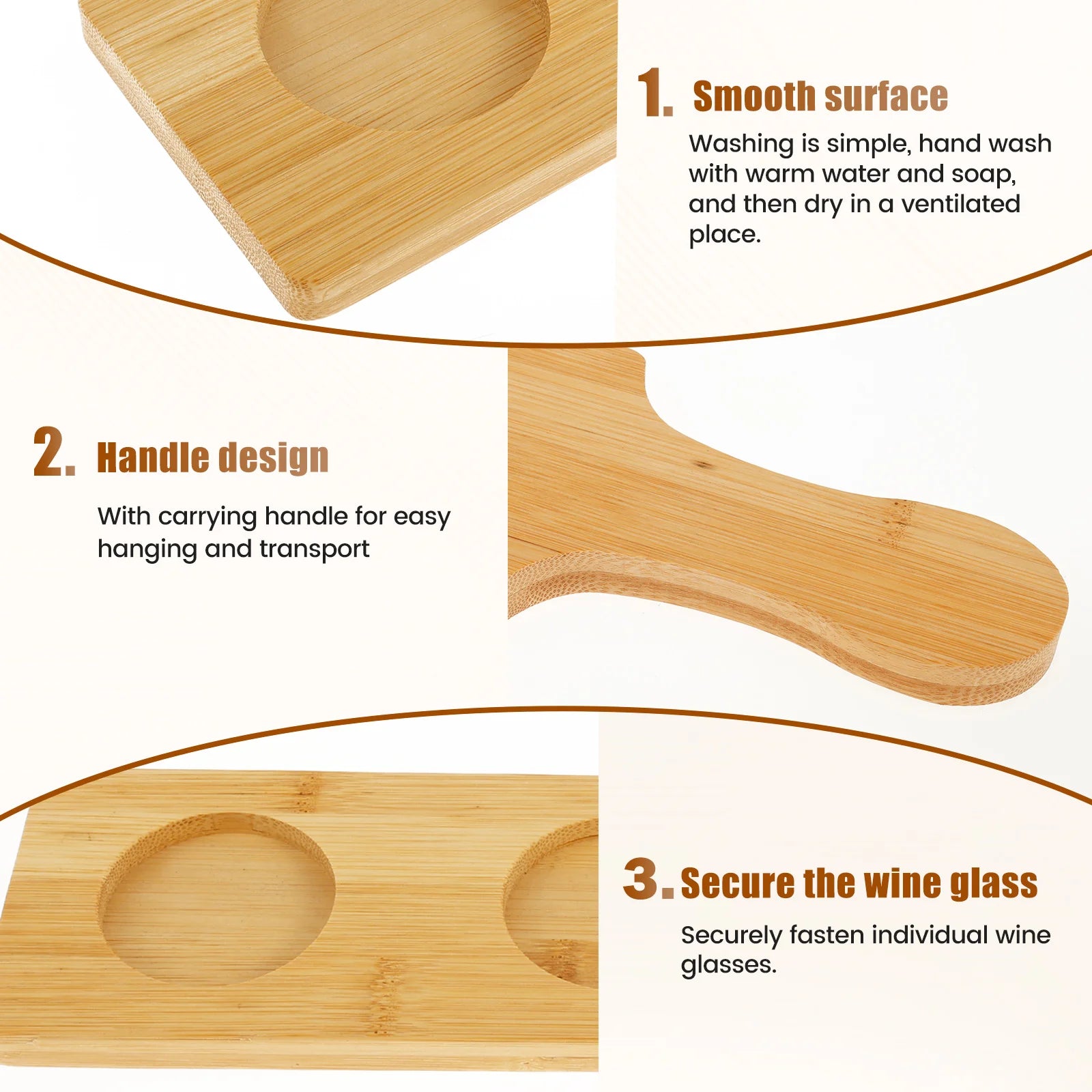 Wood wine tasting tray versatile sturdy flight board serving display rack for bar brewery party easy to clean - 4pcs