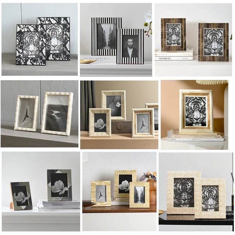 Modern nordic luxury solid wood picture frame - 6 inch 7 10 photo decorative tabletop display home decor
