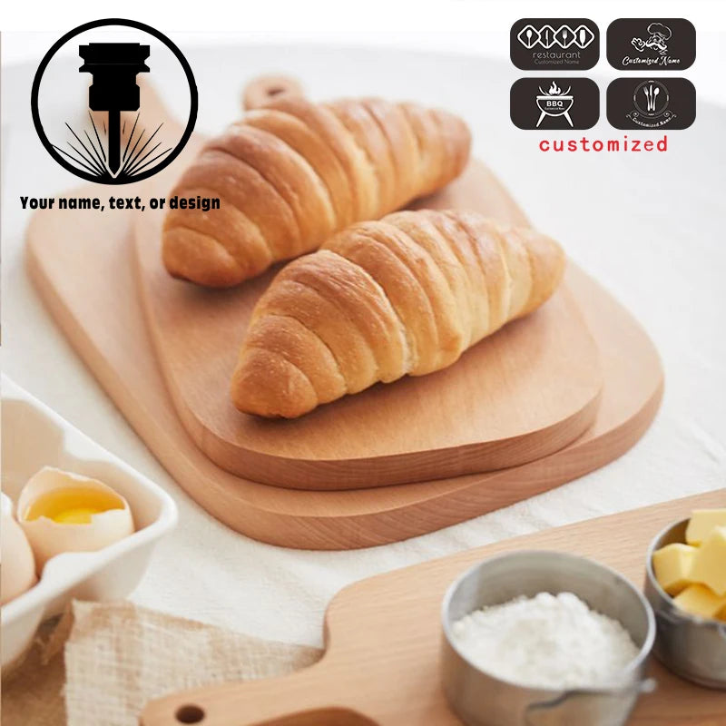 Custom mini high quality kitchen wooden chopping tray blocks cutting board pizza bread fruit sushi hangable tool