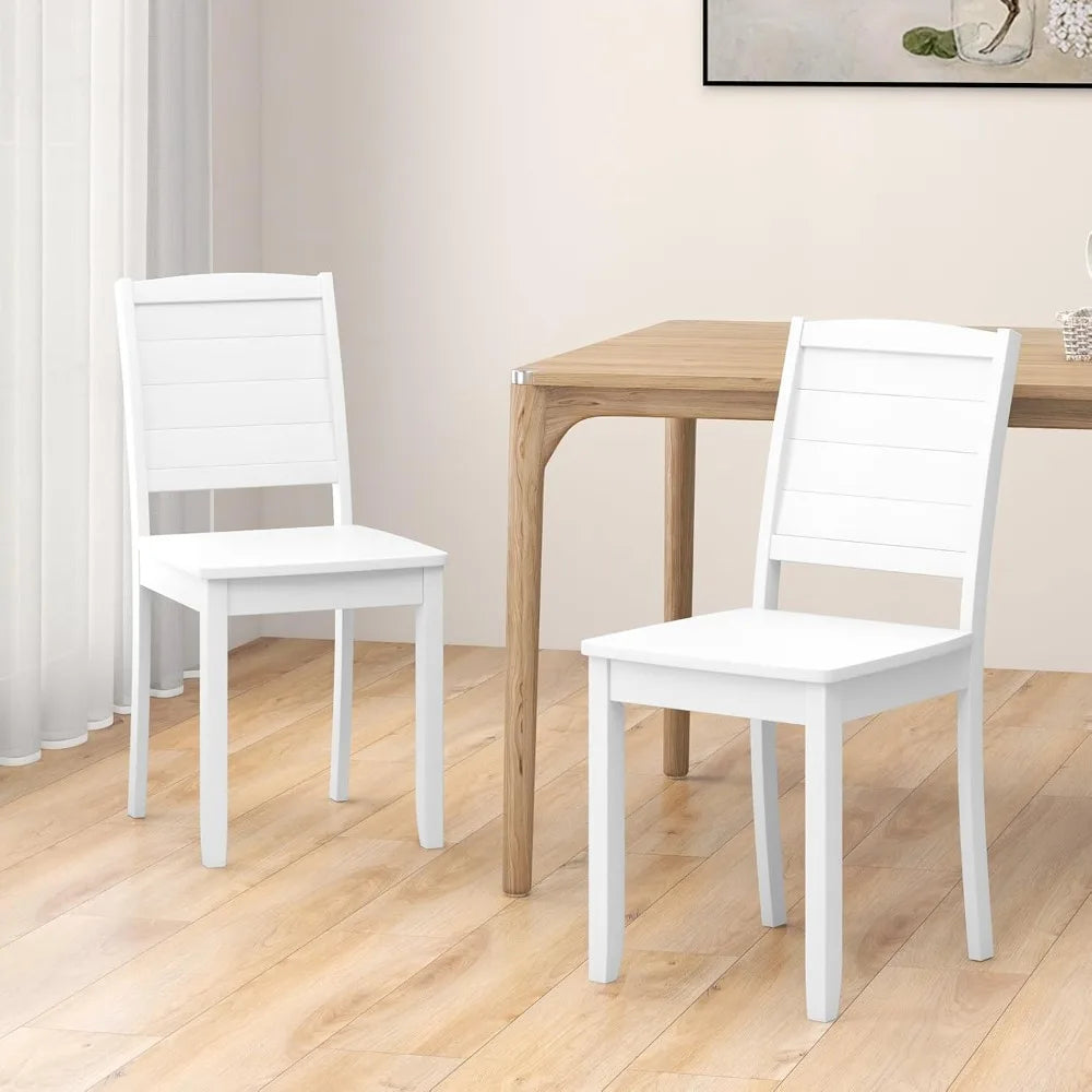Wood dining chairs set of 4 modern kitchen w/rubber legs curved backrest farmhouse diner chairs,
