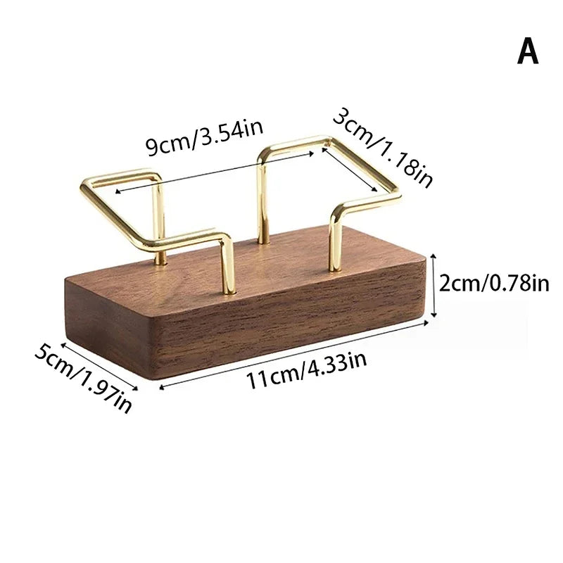 Business card holder organizer office desk display stand memo counter accessories tabletop shelf home wooden storage