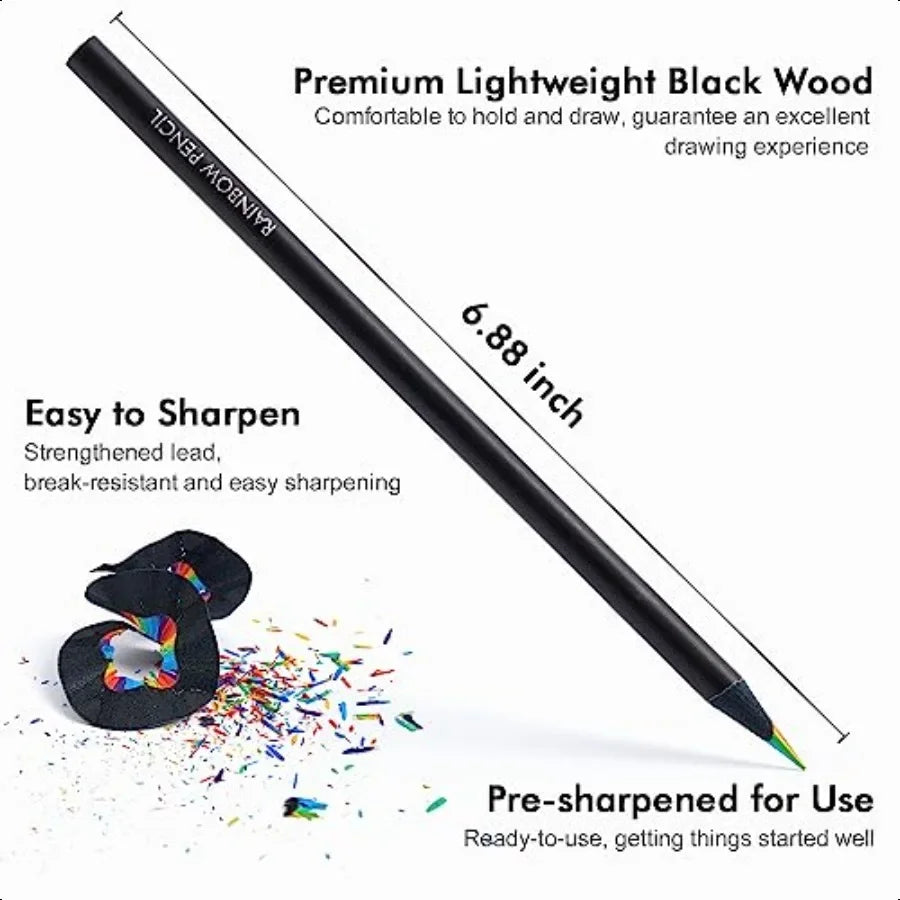 120 pack rainbow pencils bulk 7 colors in 1 colored presharpened breakresistant black wooden pencil for and adu