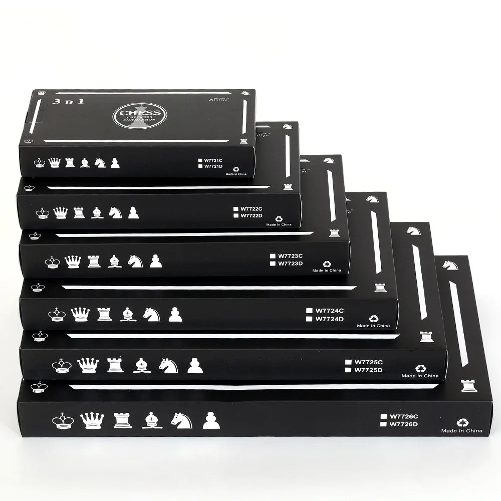 High-grade three-in-one foldable wooden chess backgammon checkers for sports leisure