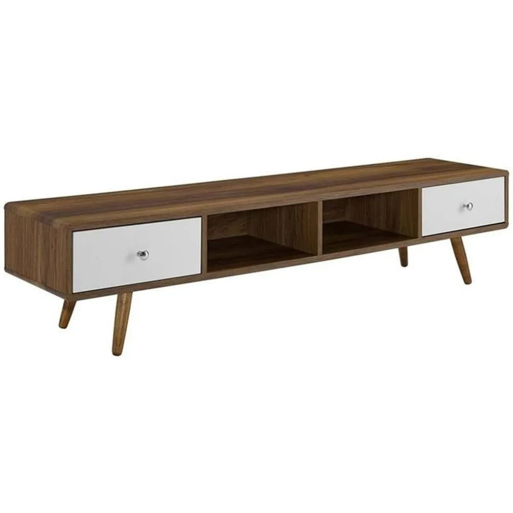 Transmit 70’’ media console wood tv stand 70 inch walnut white - united states