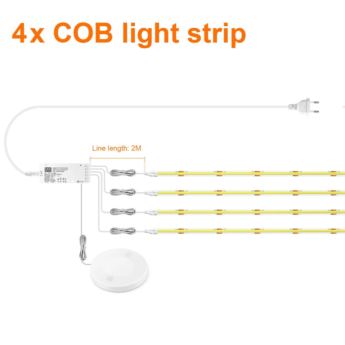 Led acoustic board decorative cob light strip touch dimmable wall background lamp show shelf under cabinet bedroom