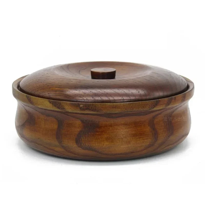 Wooden salad bowl 15-23x7.2-7.5cm wooden fruit friendly and perfect for vegetables single
