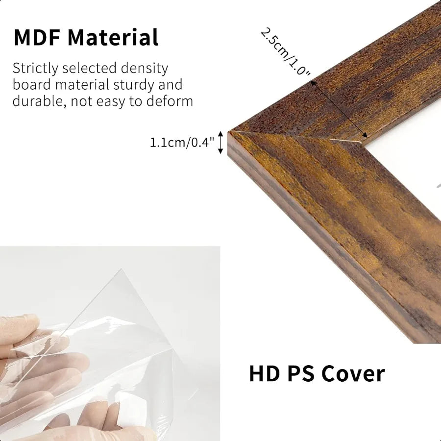 8x10 picture frame rustic brown frames fits 8 by 10 inch prints wall tabletop display 7 pack - united states