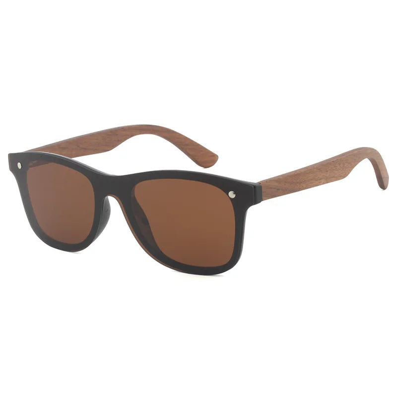 Fashion pc frame black walnut sunglasses men of polarized uv400 with wooden case vintage eyewear designer retro glasses