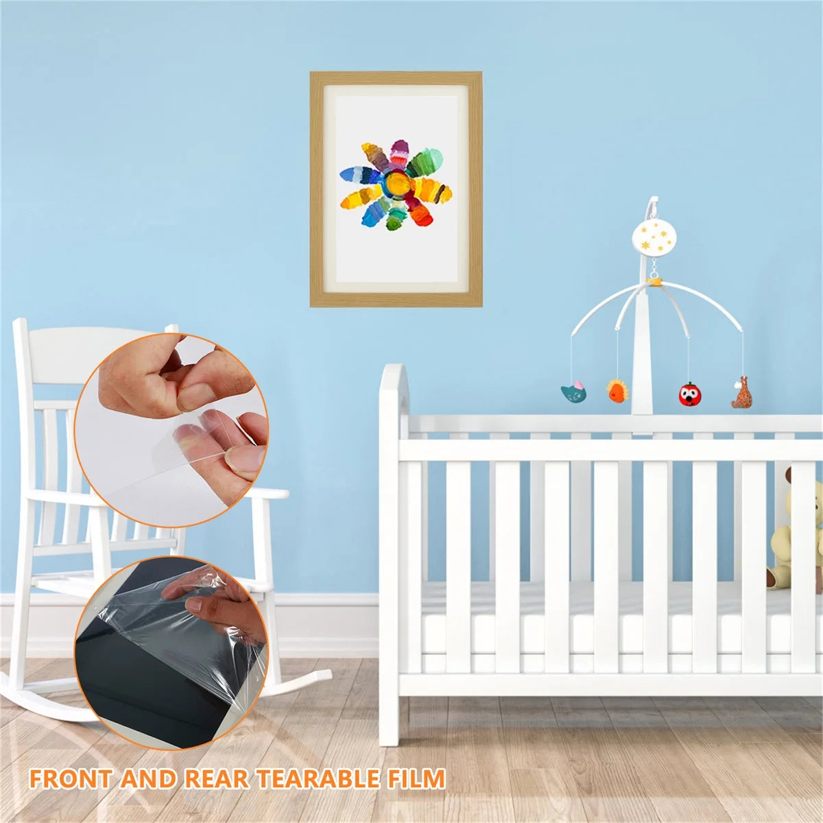 1/2pcs kids art frame set a4 front opening photo frames wooden artwork display for 100 pictures horizontal