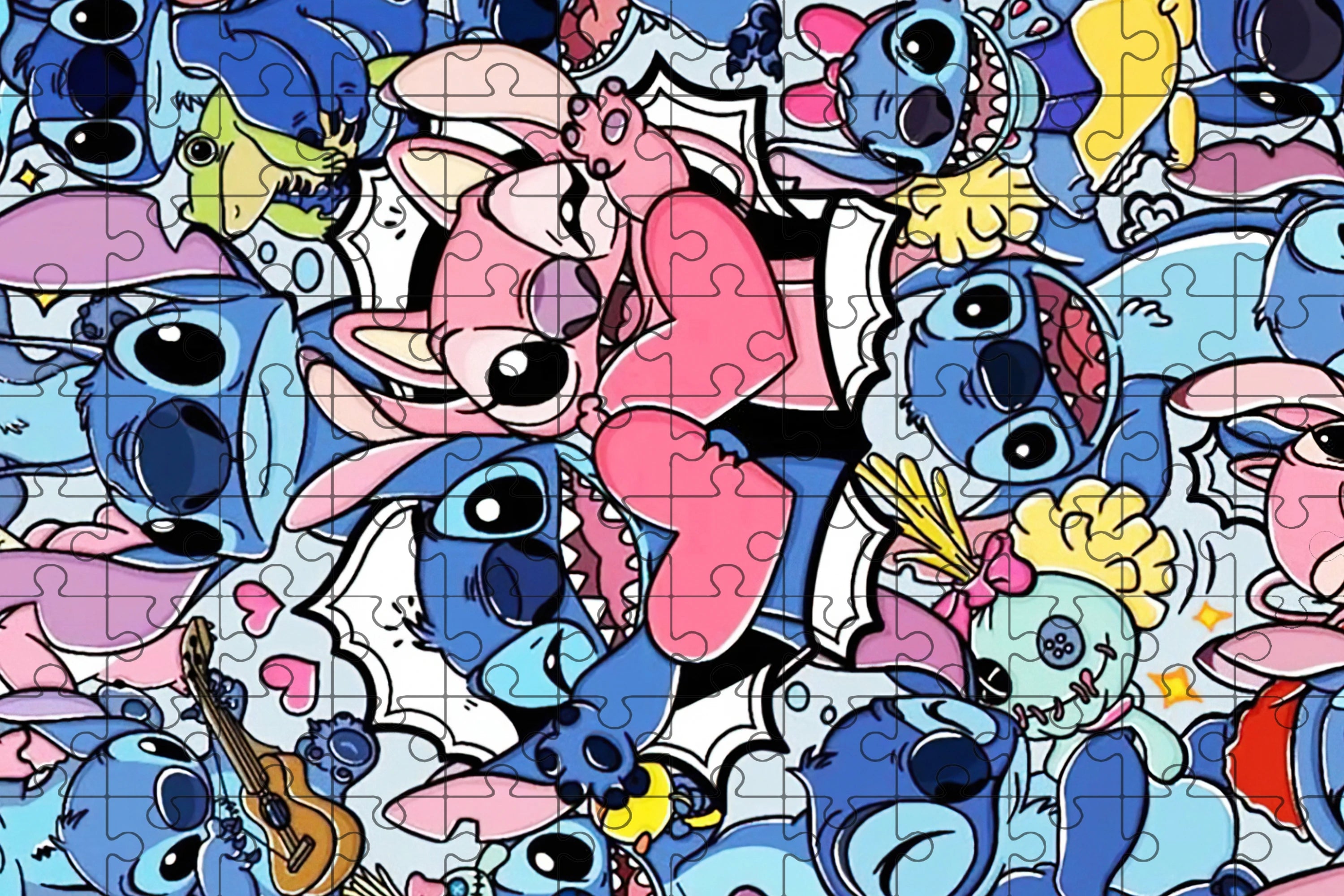 Disney stitch puzzle 108/200/300/500/1000 pieces game jigsaw toys gifts wooden high-quality floor puzzle - 108pieces-03