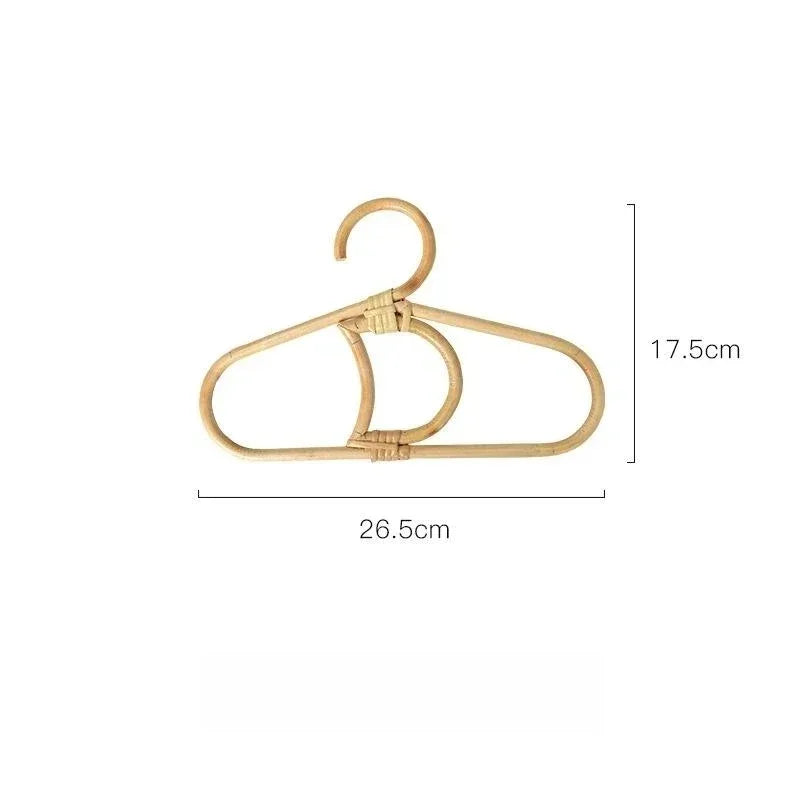 Rattan hanger wall hooks kids garments organizer rack clothes hat hanging hook room clothing storage decor hangers