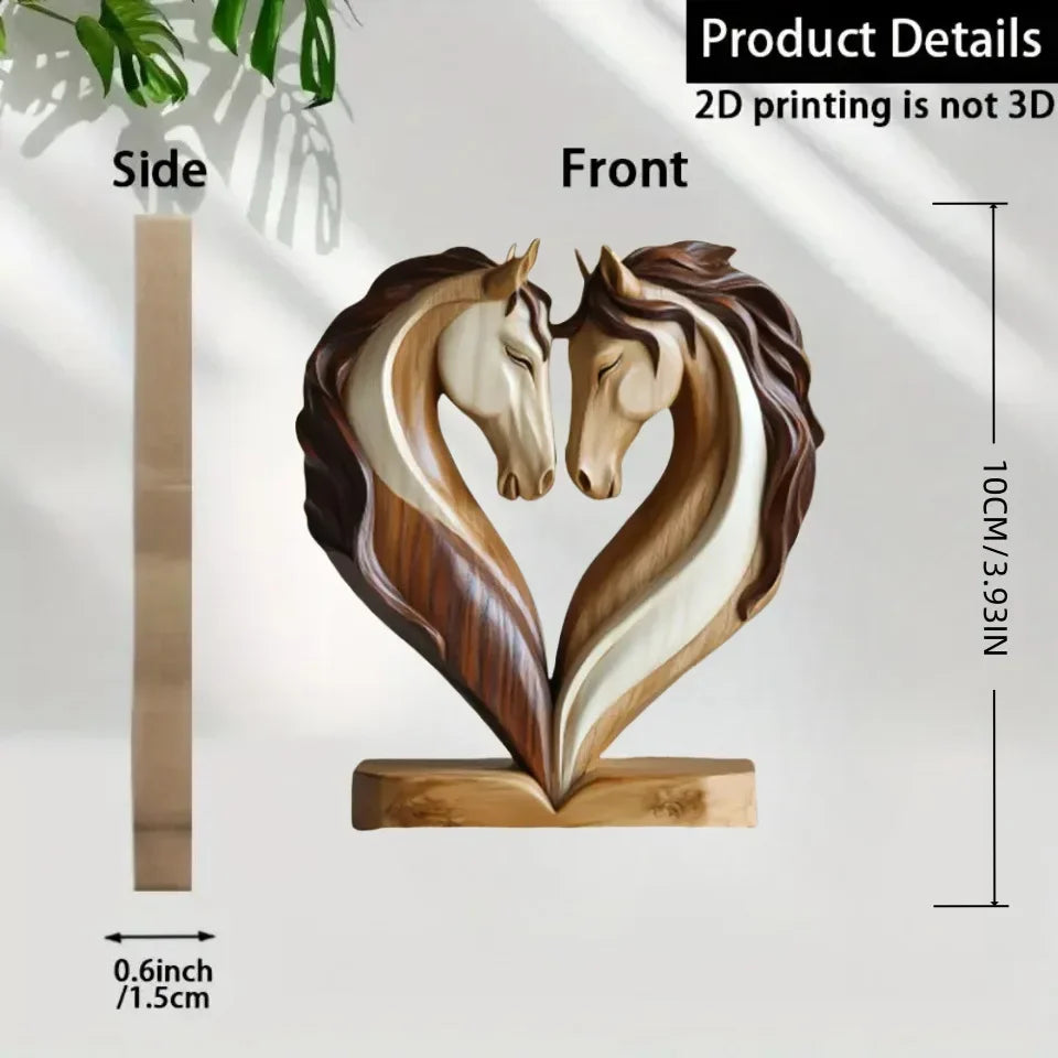 2d flat cat wooden kitten dog couple sculpture enthusiast gift light and dark wood grain desktop entrance home