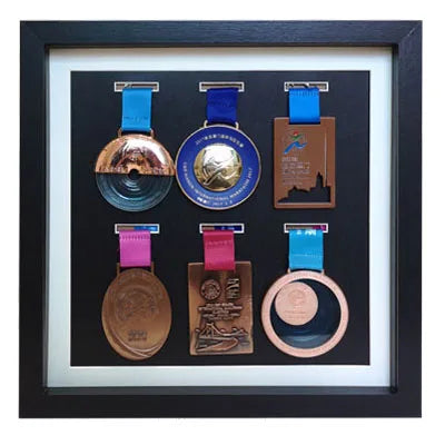Wooden medal display frame marathon bae creative picture stand storage organizer modern simple sle rectangle - black