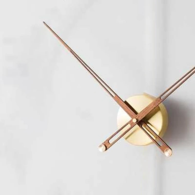 Large solid wood wall clock needles dial high torque quartz movement diy walnut spain hands clocks mechanism silent