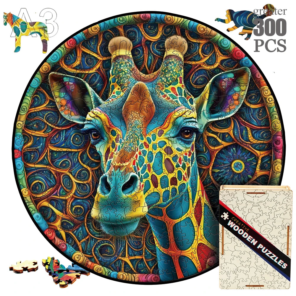 Animal wood puzzle cat fox peacock montessori toys for innovative jigsaw children diy crafts novel products