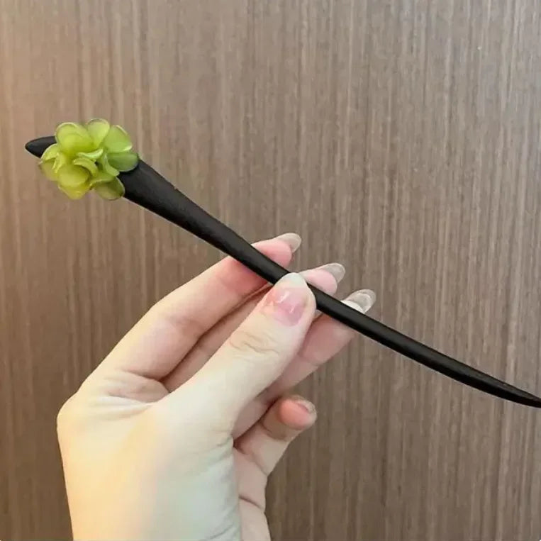 Wood tassel step shaking hairpin chopstick hair stick ancient ornament pan headdress flower styling accessories gifts
