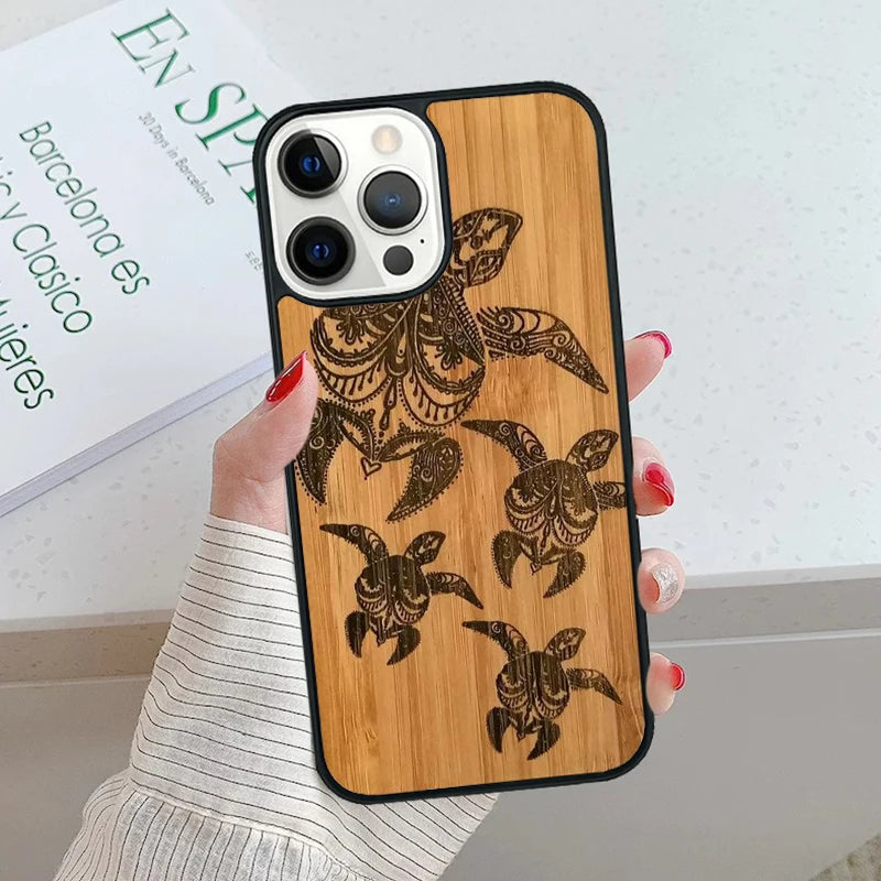 Bamboo wooden animals phone case for iphone 17 air 15 16 16e 14 13 pro max coque 12 11 plus fundas cover - 10