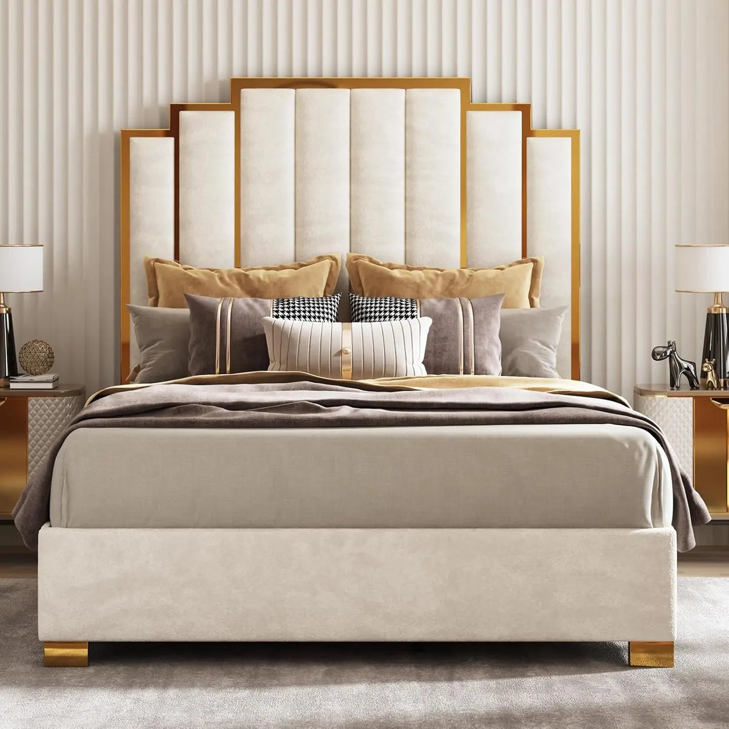 upholstered-bed-modern-velvet-bed-frame-with-61-4-u201d-tall-gold-trim-headboard-no-box-spring-needed-cream