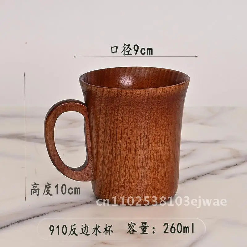 Factory in stock creative large cup round solid wood tea universal insulation wooden price discount - 910 cup150 500m