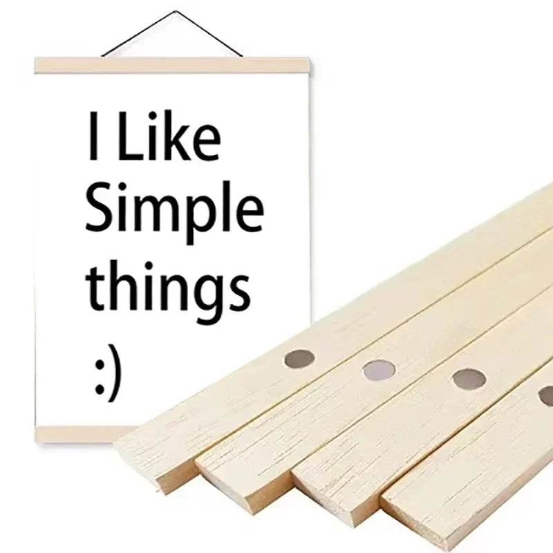 Magnetic wooden picture poster hanger frames photos wall art canvas print painting teak pine wood living room home