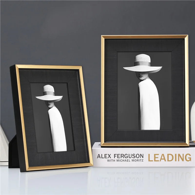 Modern nordic luxury solid wood picture frame - 6 inch 7 10 photo decorative tabletop display home decor