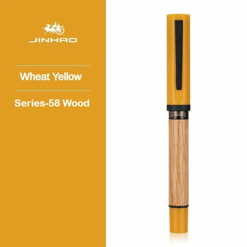 Jinhao 58 wood / scrimshaw fountain pen student f ef nib ink calligraphy stationery school office supplies - series