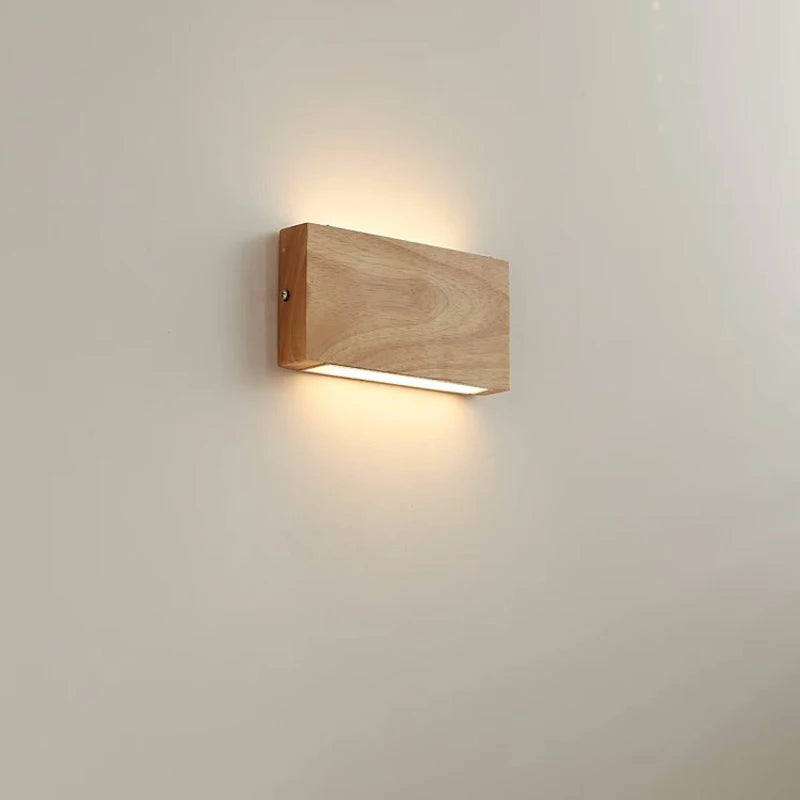 Japanese-style wall lights staircase solid wood lamps bedroom study living room background decorative lighting fixture